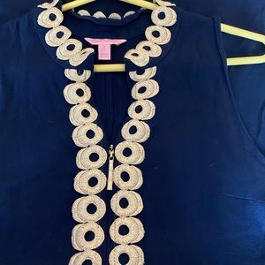 Lilly Pulitzer navy and gold dress size 8